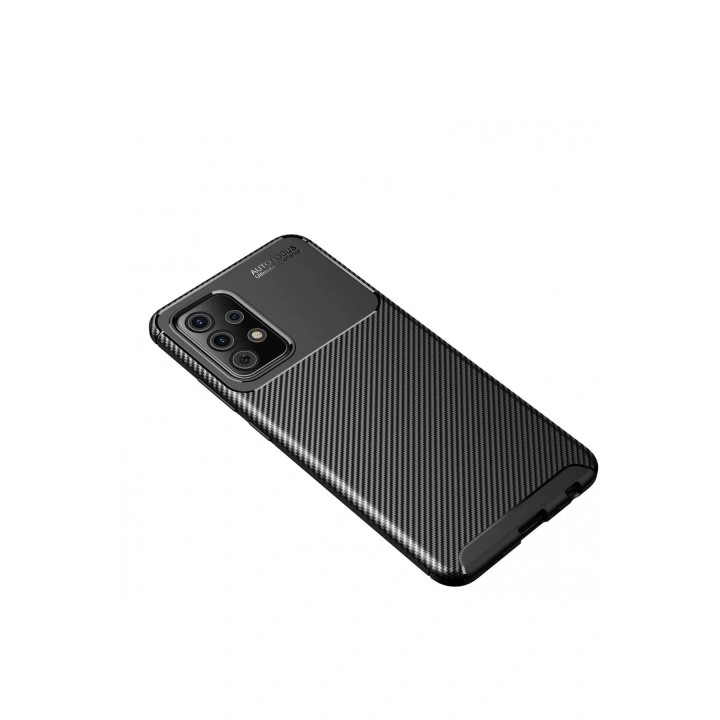 Mey İthalat®  Samsung Galaxy A72 Kılıf Auto Focus Karbon Kapak - Siyah