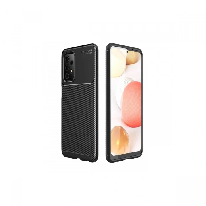 Mey İthalat®  Samsung Galaxy A72 Kılıf Auto Focus Karbon Kapak - Siyah
