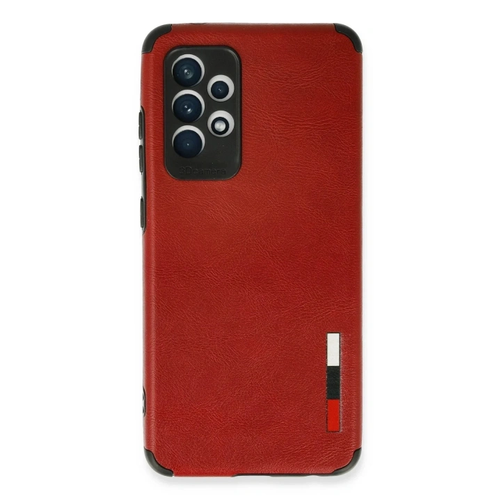 Mey İthalat®  Samsung Galaxy A72 Kılıf Loop Deri Silikon - Kırmızı