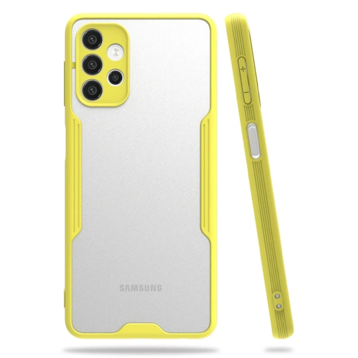 Mey İthalat®  Samsung Galaxy A72 Kılıf Platin Silikon - Sarı