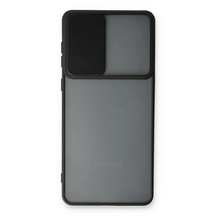Mey İthalat®  Samsung Galaxy A73 5G Kılıf Palm Buzlu Kamera Sürgülü Silikon - Siyah
