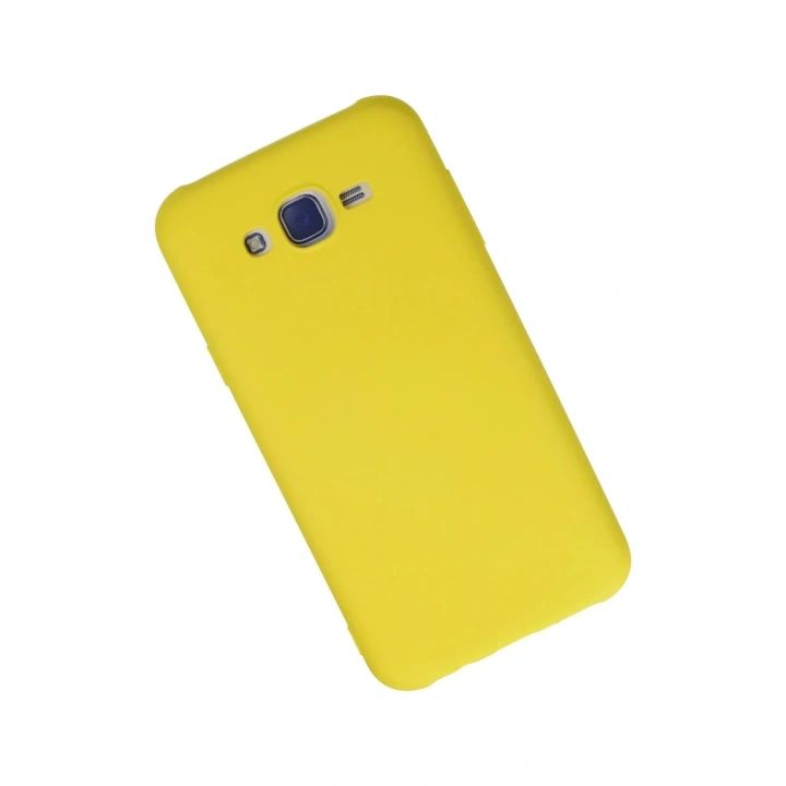 Mey İthalat®  Samsung Galaxy J7 Kılıf Nano içi Kadife Silikon - Sarı