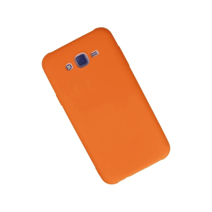 Mey İthalat®  Samsung Galaxy J7 Kılıf Nano içi Kadife Silikon - Turuncu