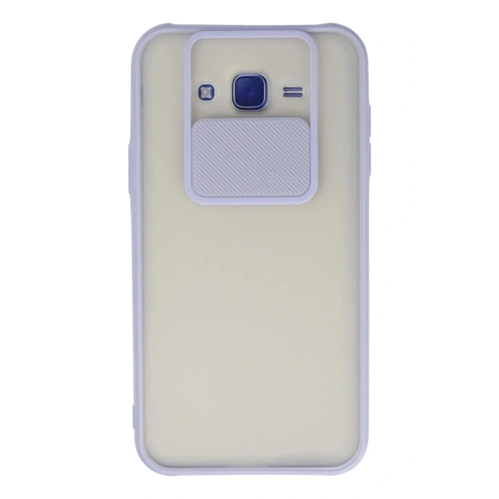 Mey İthalat®  Samsung Galaxy J7 Kılıf Palm Buzlu Kamera Sürgülü Silikon - Lila