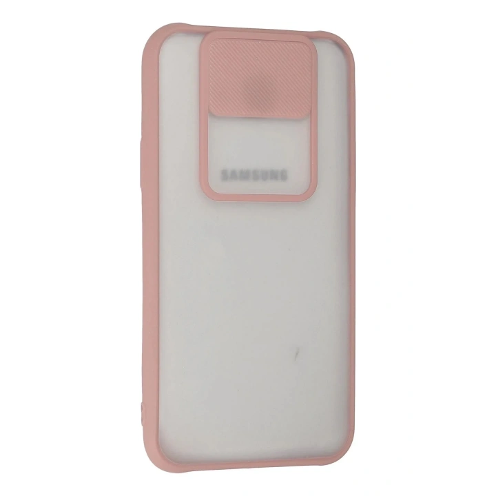 Mey İthalat®  Samsung Galaxy J7 Kılıf Palm Buzlu Kamera Sürgülü Silikon - Pembe