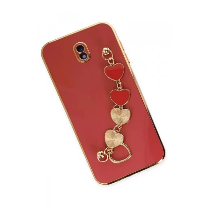 Mey İthalat®  Samsung Galaxy J7 Pro / J730 Kılıf Esila Silikon - Kırmızı