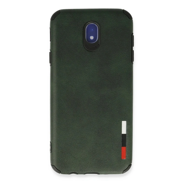 Mey İthalat®  Samsung Galaxy J7 Pro / J730 Kılıf Loop Deri Silikon - Yeşil