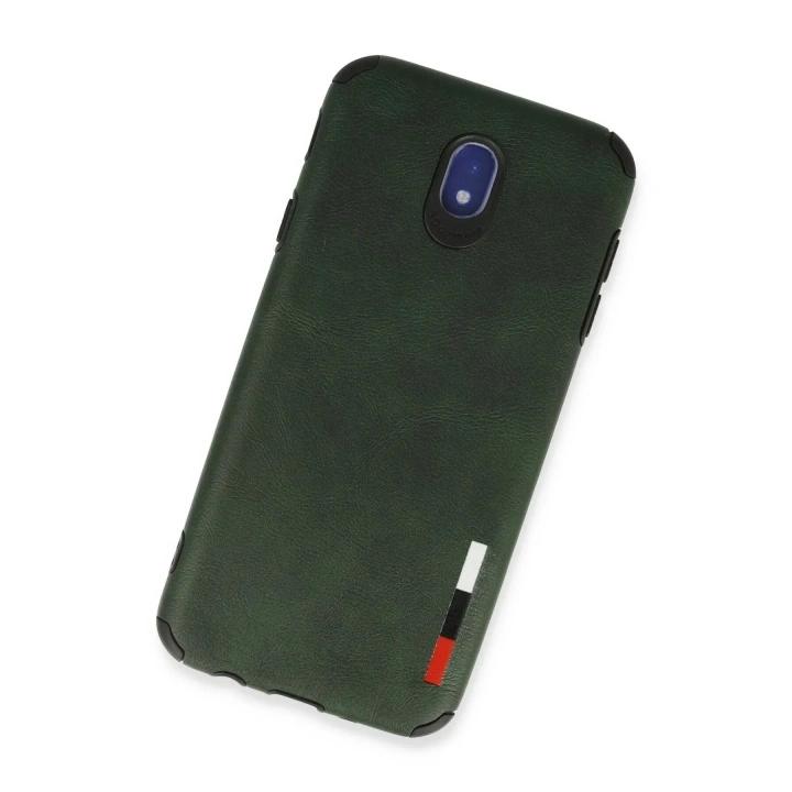 Mey İthalat®  Samsung Galaxy J7 Pro / J730 Kılıf Loop Deri Silikon - Yeşil