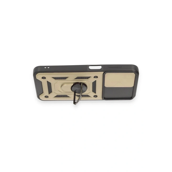 Mey İthalat®  Samsung Galaxy M14 5G Kılıf Pars Lens Yüzüklü Silikon - Gold