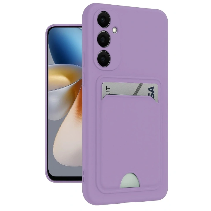 Mey İthalat®  Samsung Galaxy M15 Kelvin Kartvizitli Silikon - Lila