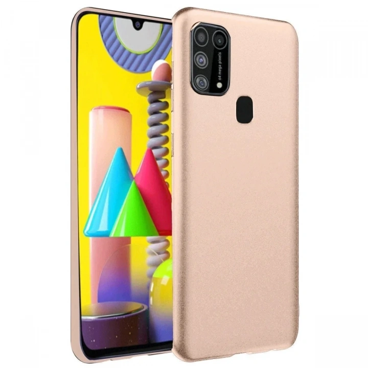 Mey İthalat®  Samsung Galaxy M31 Kılıf Nano içi Kadife Silikon - Pudra