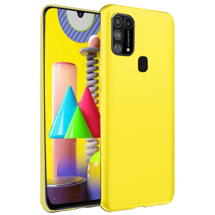 Mey İthalat®  Samsung Galaxy M31 Kılıf Nano içi Kadife Silikon - Sarı