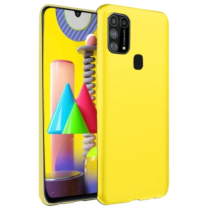 Mey İthalat®  Samsung Galaxy M31 Kılıf Nano içi Kadife Silikon - Sarı