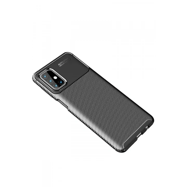 Mey İthalat®  Samsung Galaxy M31S Kılıf Auto Focus Karbon Kapak - Siyah