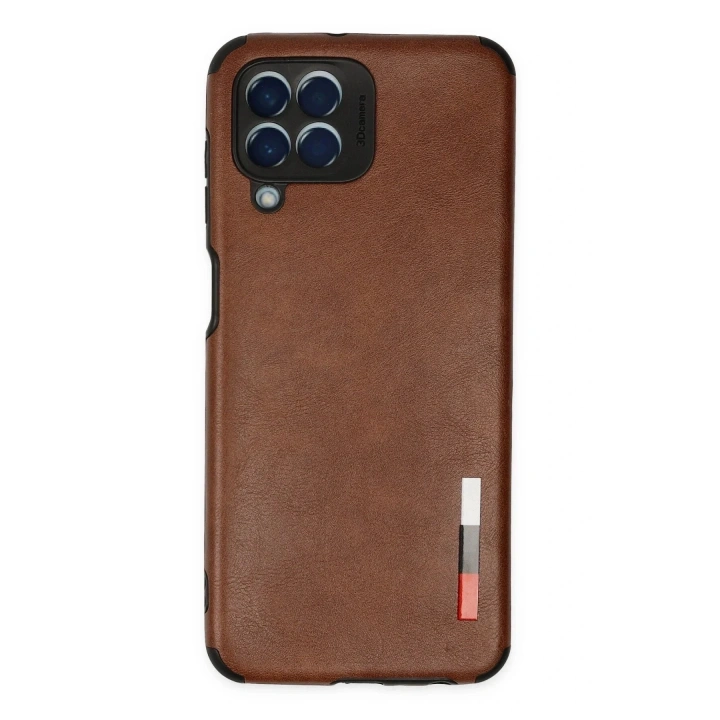 Mey İthalat®  Samsung Galaxy M33 Kılıf Loop Deri Silikon - Kahverengi