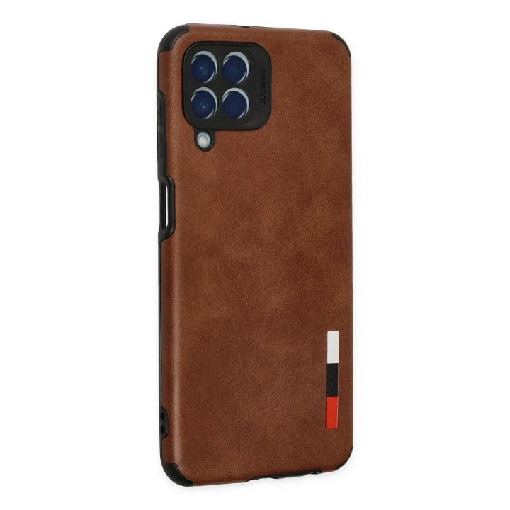 Mey İthalat®  Samsung Galaxy M33 Kılıf Loop Deri Silikon - Kahverengi
