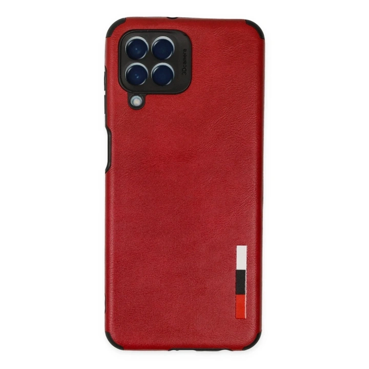 Mey İthalat®  Samsung Galaxy M33 Kılıf Loop Deri Silikon - Kırmızı