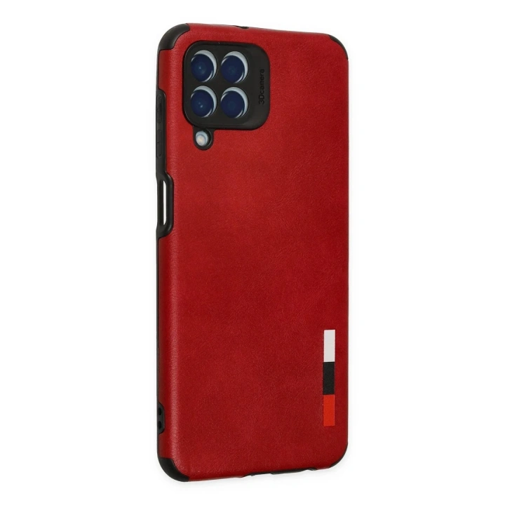 Mey İthalat®  Samsung Galaxy M33 Kılıf Loop Deri Silikon - Kırmızı