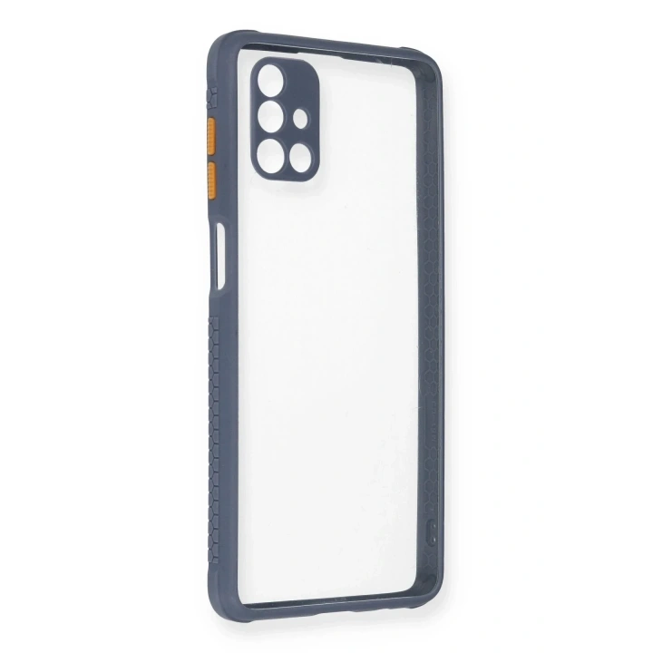 Mey İthalat®  Samsung Galaxy M51 Kılıf Miami Şeffaf Silikon - Gri