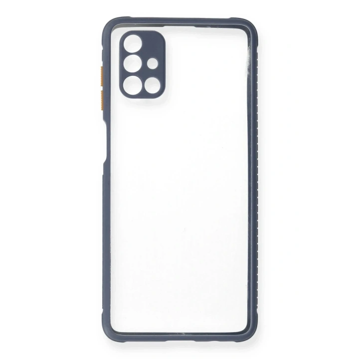 Mey İthalat®  Samsung Galaxy M51 Kılıf Miami Şeffaf Silikon - Gri