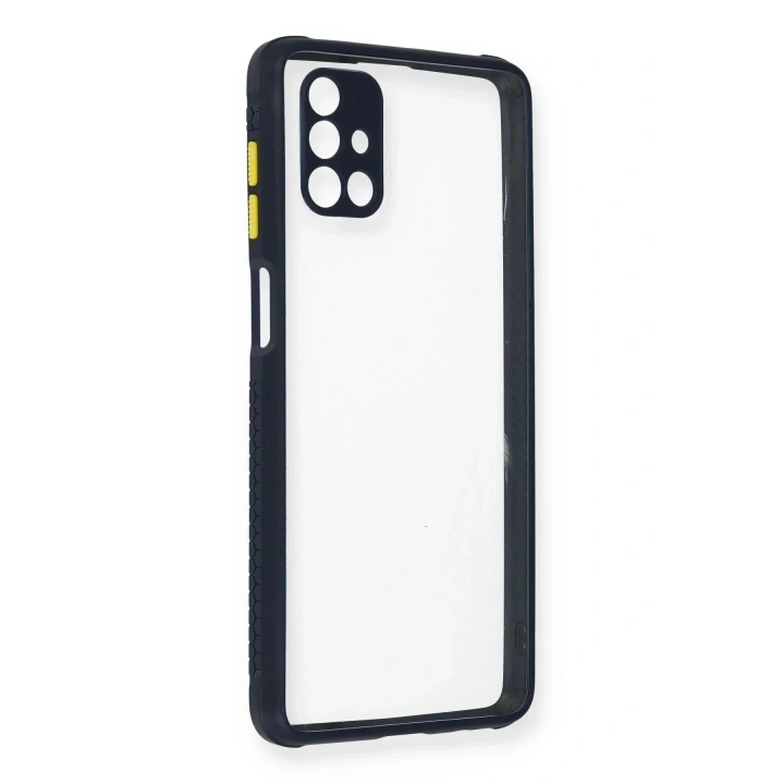 Mey İthalat®  Samsung Galaxy M51 Kılıf Miami Şeffaf Silikon - Lacivert