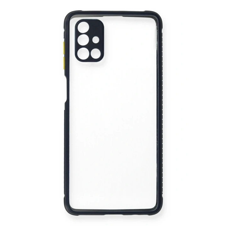 Mey İthalat®  Samsung Galaxy M51 Kılıf Miami Şeffaf Silikon - Lacivert