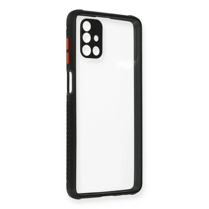 Mey İthalat®  Samsung Galaxy M51 Kılıf Miami Şeffaf Silikon - Siyah