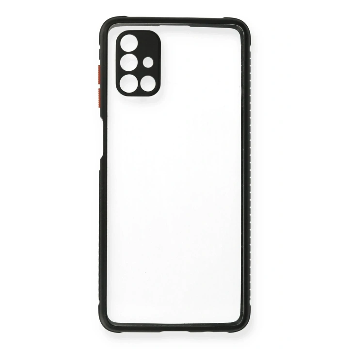Mey İthalat®  Samsung Galaxy M51 Kılıf Miami Şeffaf Silikon - Siyah