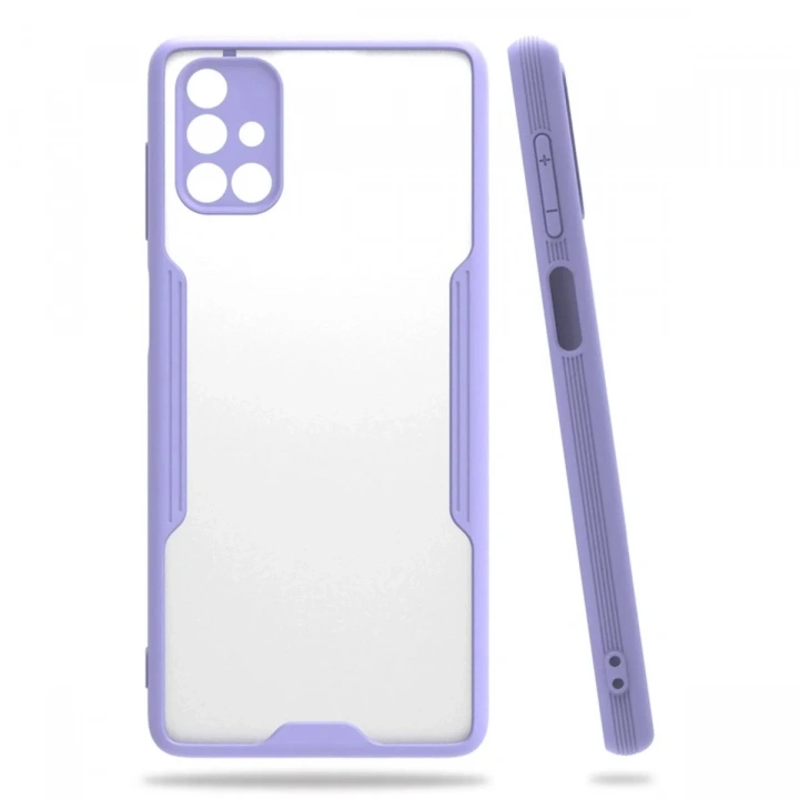 Mey İthalat®  Samsung Galaxy M51 Kılıf Platin Silikon - Lila