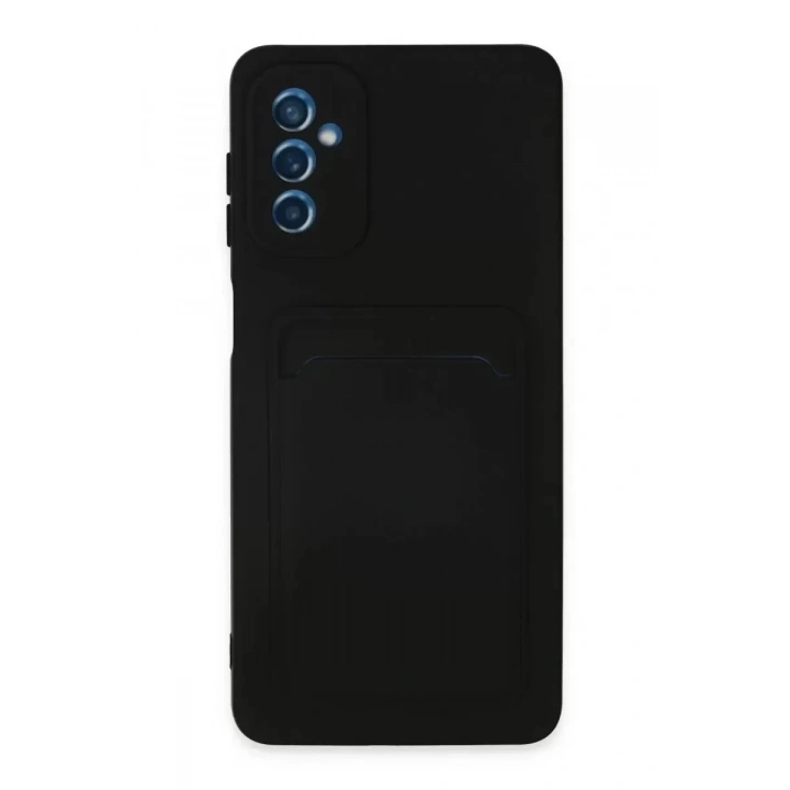 Mey İthalat®  Samsung Galaxy M52 5G Kılıf Kelvin Kartvizitli Silikon - Siyah