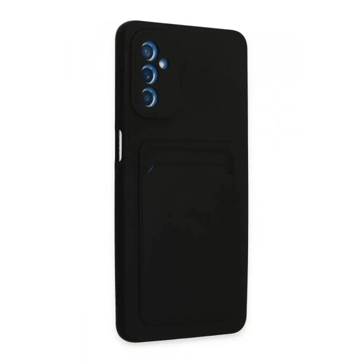 Mey İthalat®  Samsung Galaxy M52 5G Kılıf Kelvin Kartvizitli Silikon - Siyah