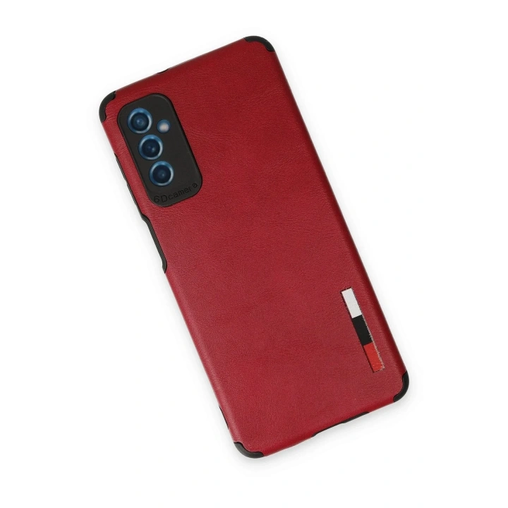 Mey İthalat®  Samsung Galaxy M52 5G Kılıf Loop Deri Silikon - Kırmızı