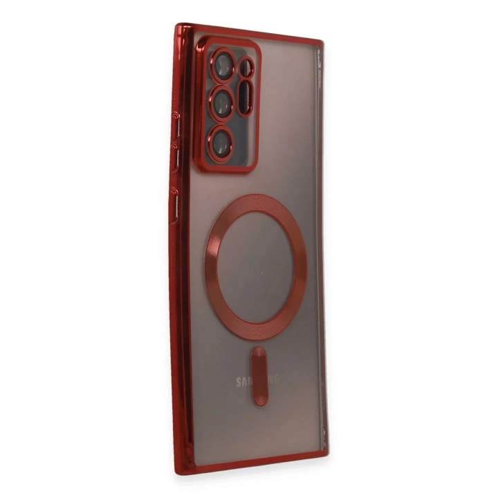 Mey İthalat®  Samsung Galaxy Note 20 Ultra Kılıf Kross Magneticsafe Kapak - Kırmızı