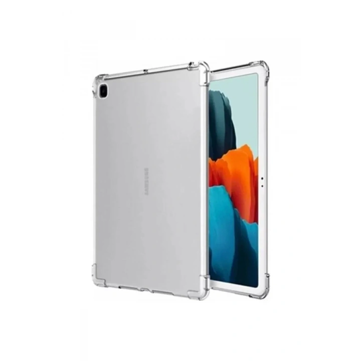 Mey İthalat®  Samsung Galaxy P610 Tab S6 Lite 10.4 Kılıf Anti Shock Tablet Silikon - Şeffaf