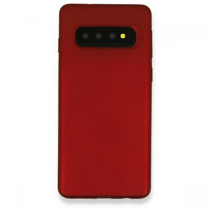 Mey İthalat®  Samsung Galaxy S10 Plus Kılıf First Silikon - Bordo