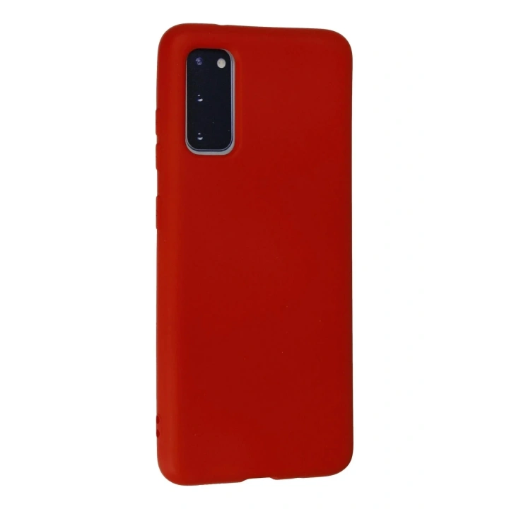 Mey İthalat®  Samsung Galaxy S20 Kılıf Nano içi Kadife Silikon - Kırmızı