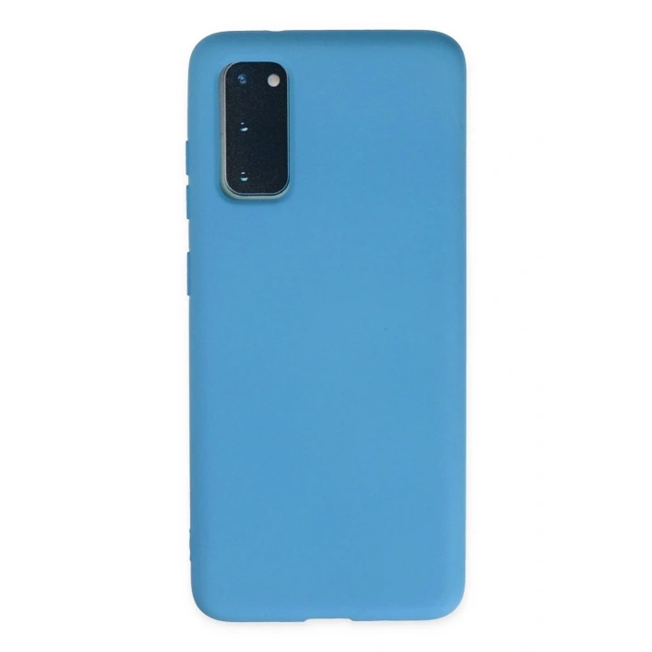 Mey İthalat®  Samsung Galaxy S20 Kılıf Nano içi Kadife Silikon - Mavi