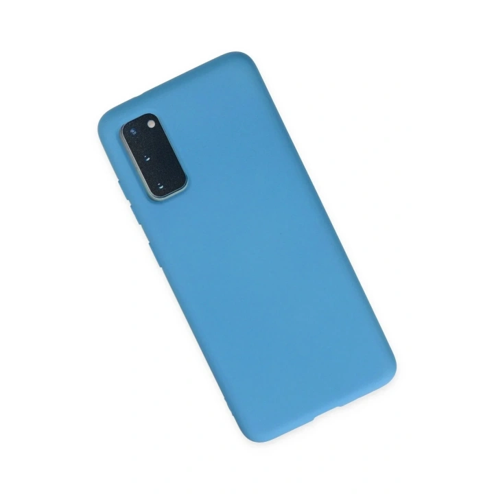 Mey İthalat®  Samsung Galaxy S20 Plus Kılıf Nano içi Kadife Silikon - Mavi