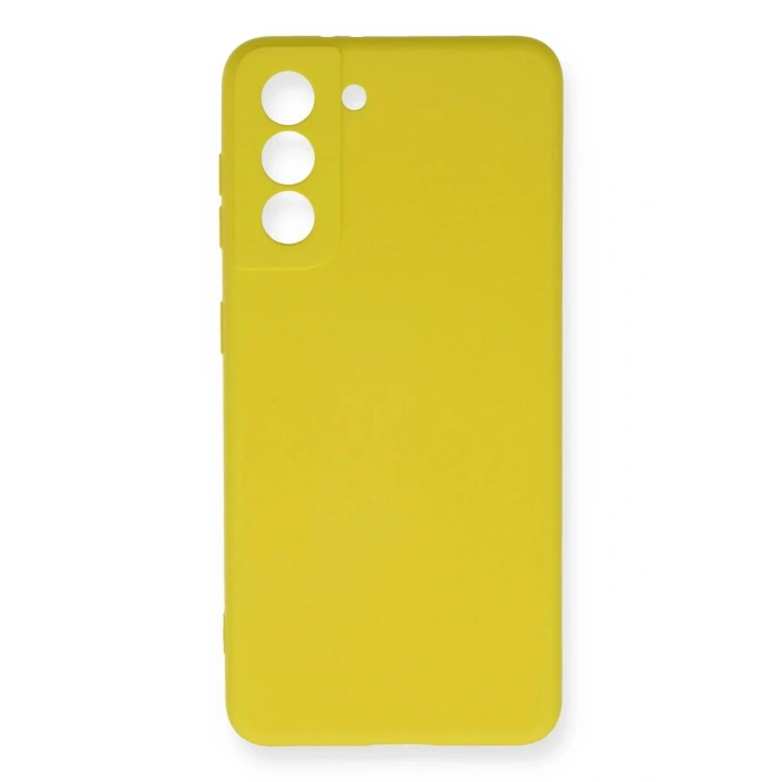 Mey İthalat®  Samsung Galaxy S21 FE Kılıf Nano içi Kadife Silikon - Sarı