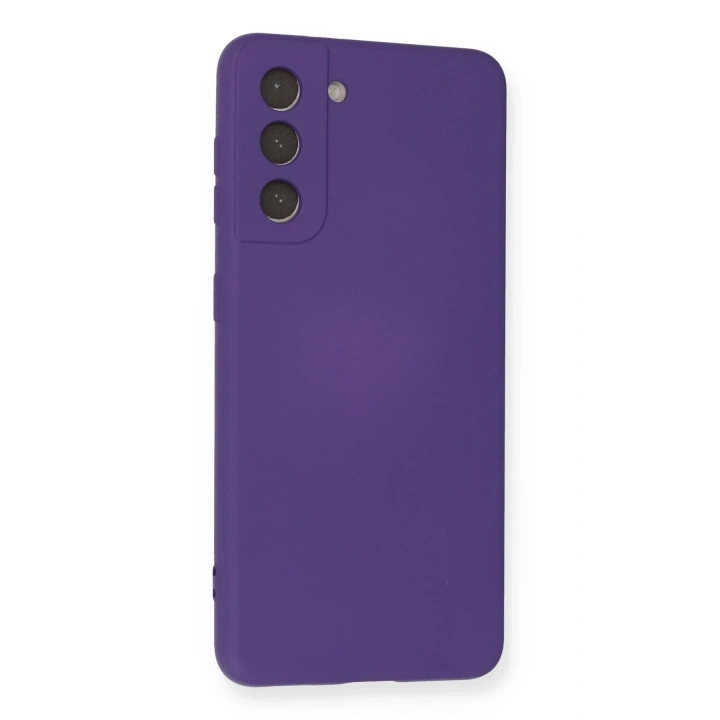 Mey İthalat®  Samsung Galaxy S21 Kılıf Nano içi Kadife Silikon - Mor