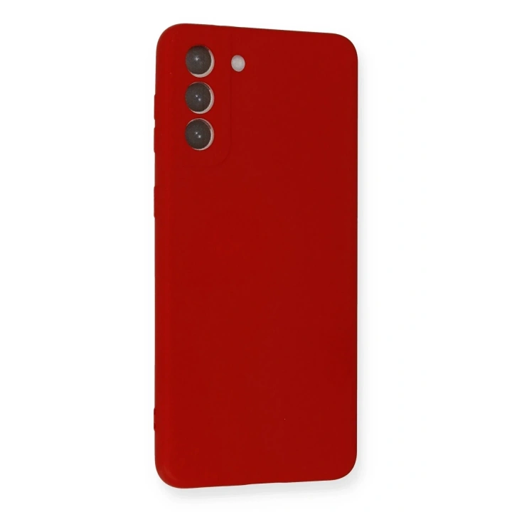 Mey İthalat®  Samsung Galaxy S21 Plus Kılıf Nano içi Kadife Silikon - Kırmızı