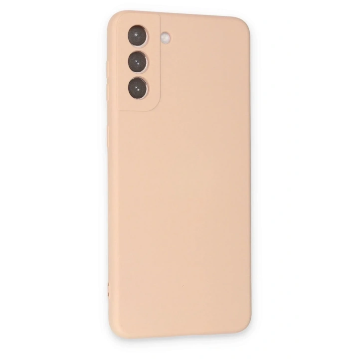 Mey İthalat®  Samsung Galaxy S21 Plus Kılıf Nano içi Kadife Silikon - Pudra