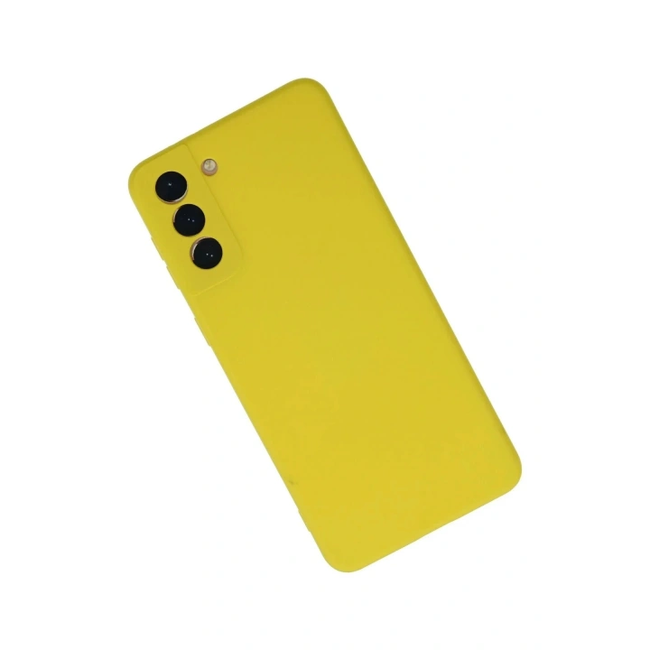 Mey İthalat®  Samsung Galaxy S21 Plus Kılıf Nano içi Kadife Silikon - Sarı