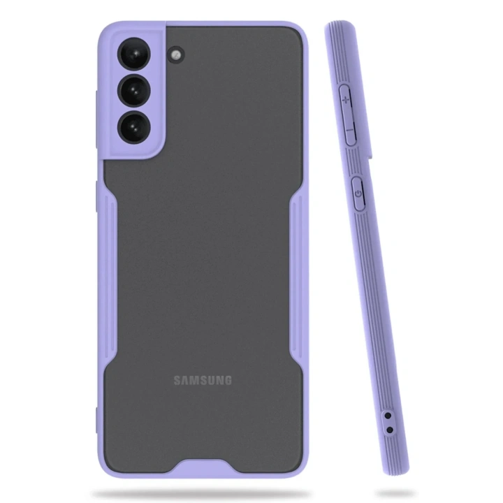 Mey İthalat®  Samsung Galaxy S21 Plus Kılıf Platin Silikon - Lila