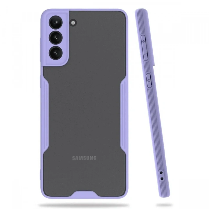 Mey İthalat®  Samsung Galaxy S21 Plus Kılıf Platin Silikon - Lila