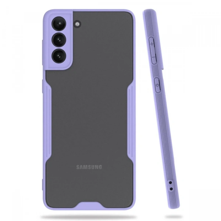 Mey İthalat®  Samsung Galaxy S21 Plus Kılıf Platin Silikon - Lila