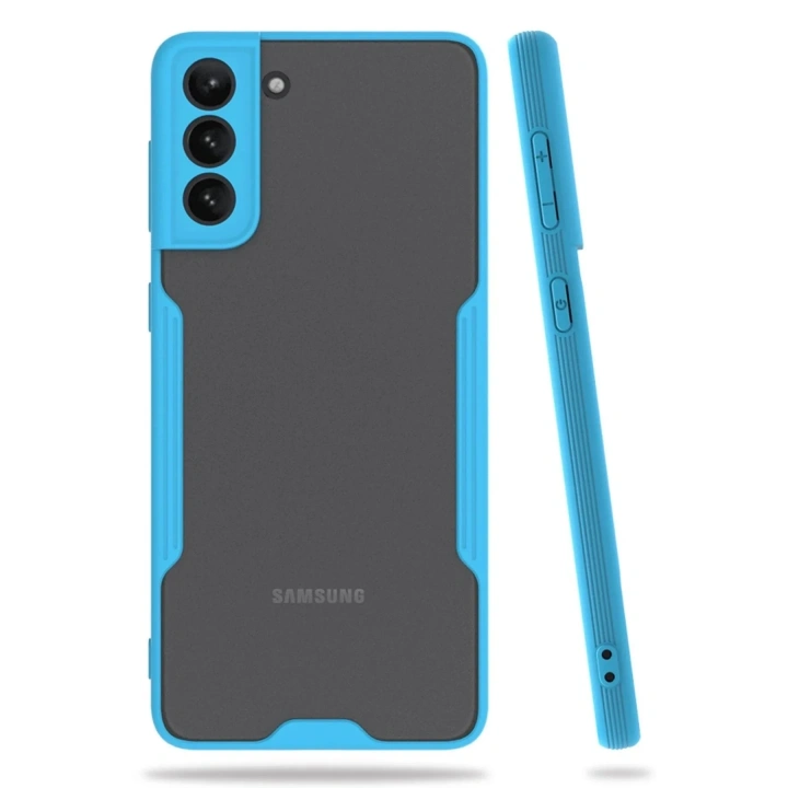 Mey İthalat®  Samsung Galaxy S21 Plus Kılıf Platin Silikon - Mavi