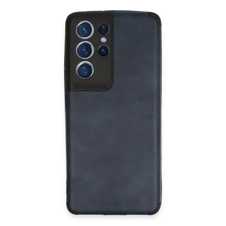 Mey İthalat®  Samsung Galaxy S21 Ultra Kılıf Loop Deri Silikon - Lacivert