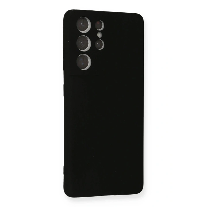 Mey İthalat®  Samsung Galaxy S21 Ultra Kılıf Nano içi Kadife Silikon - Siyah