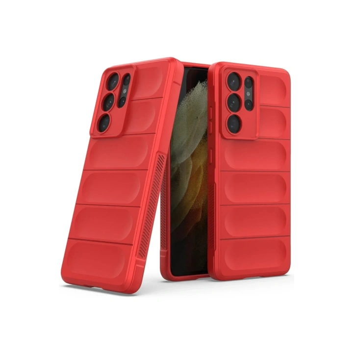 Mey İthalat®  Samsung Galaxy S21 Ultra Kılıf Optimum Silikon - Kırmızı